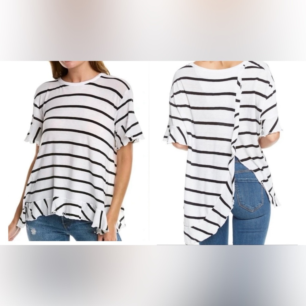 Chaser short sleeve striped top